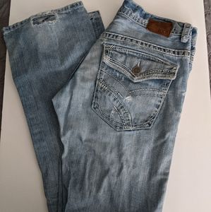 BKE Carter light wash destructed denim